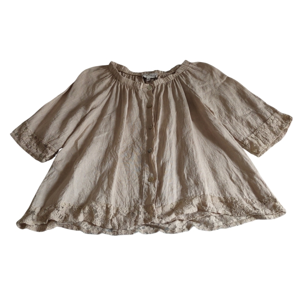Belle France 100% Linen Top Womens Small